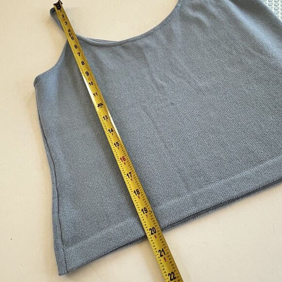 ST JOHN Santana Knit‎ V-Neck Shell Spaghetti Strap Womens Size Medium Sky Blue - Picture 6 of 8